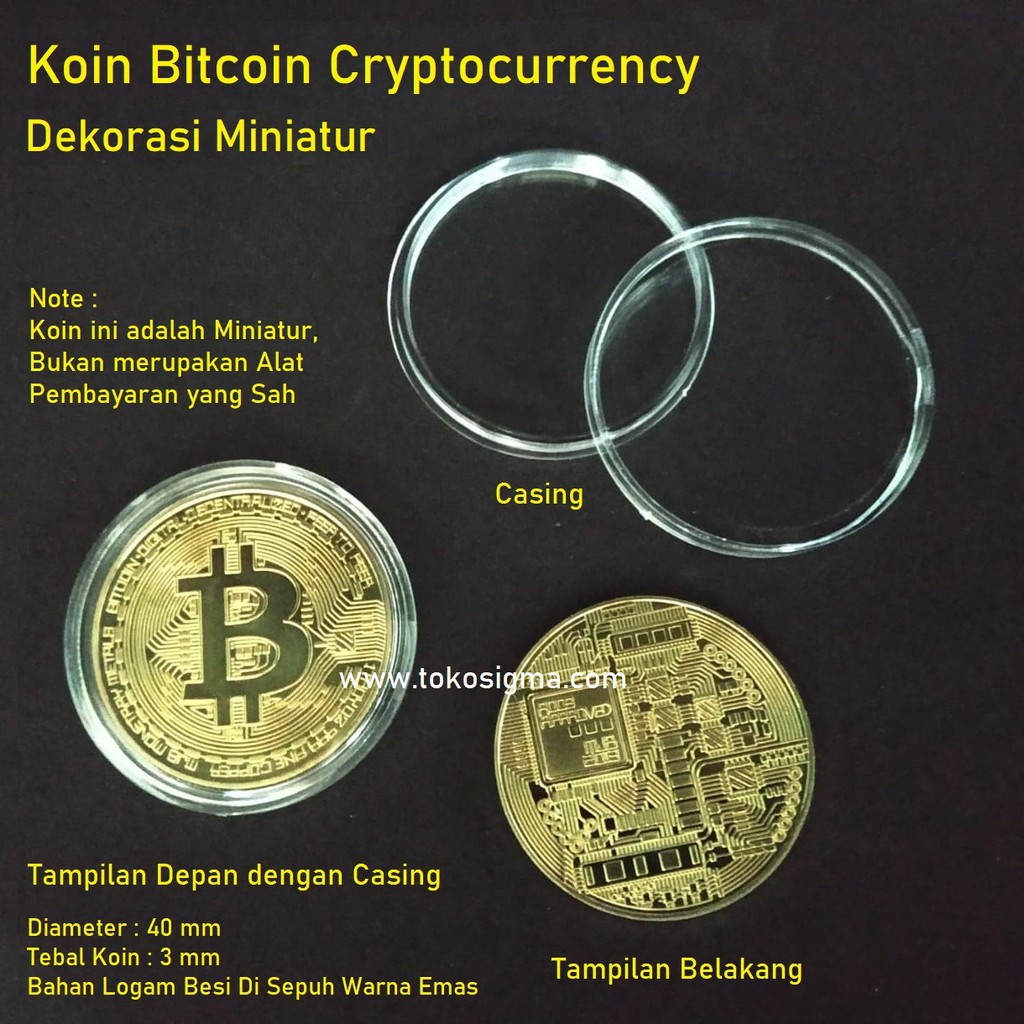 Koin Fisik Miniatur Dekorasi Bitcoin Bit Coin Koleksi Uang Crypto BTC