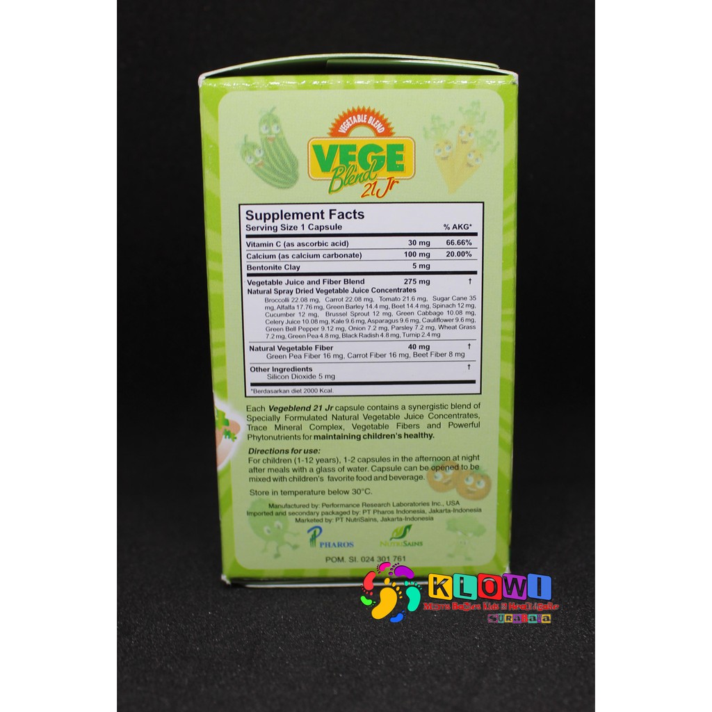 Vegeblend 21 JR 30 &amp; 60 Kapsul / Suplemen Anak / Penambah Nafsu Makan / Vegeblend Junior