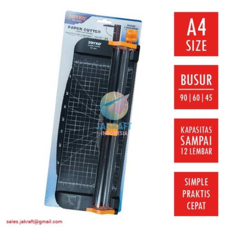 

JOYKO Paper Cutter A4 PC -1637 Pemotong Kertas Alas Hitam