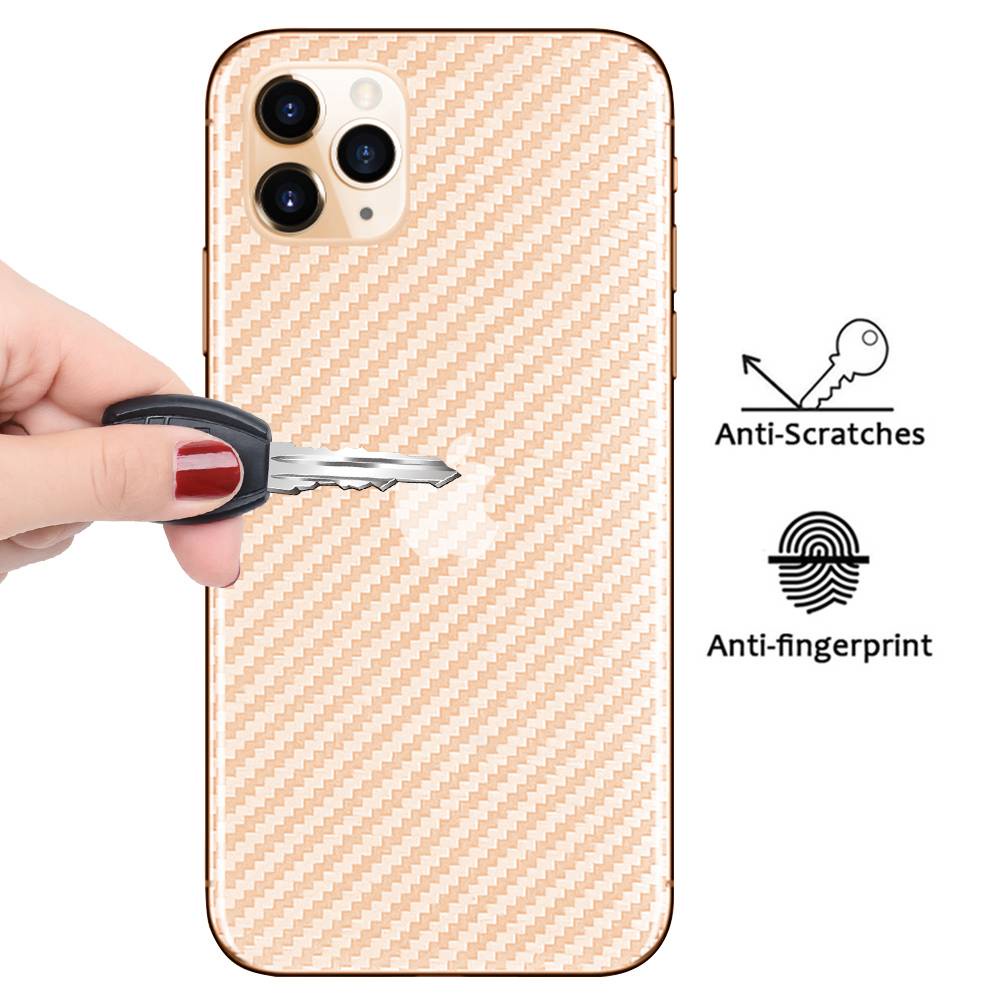Stiker Film Pelindung Belakang Bahan Serat Karbon Untuk iPhone 11 12 13 Pro Max Mini X XS Max XR 6 6s 7 8 Plus SE 2020 2022 SE3