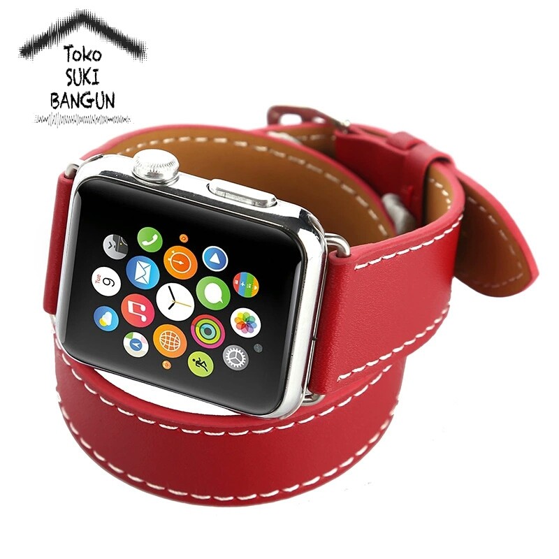 Strap iWatch Series Ultra 8 7 6 5 4 3 2 1 49mm 45mm 44mm 42mm TALI JAM DOUBLE TOUR Leather Strap Band