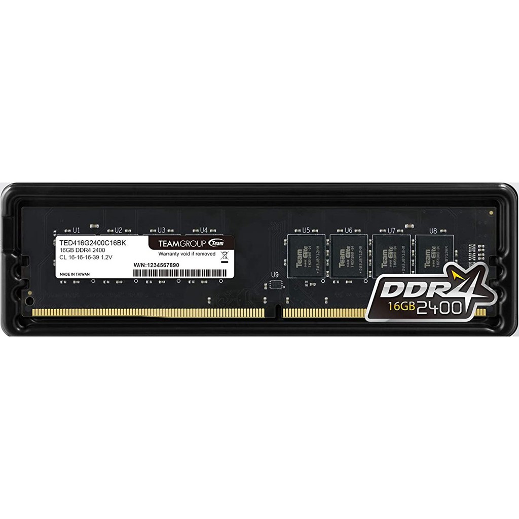 Memory Ram Team elite 16gb ddr4 Pc-19200 2400mhz 1.2v CL16 longdimm for Pc komputer ted416g2400c16bk