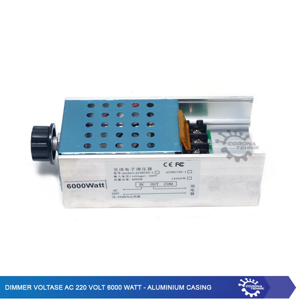 Aluminium Casing - Dimmer Voltase AC 220 Volt 6000 Watt