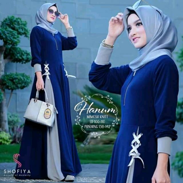 Hanum dress gamis original shofia maxi