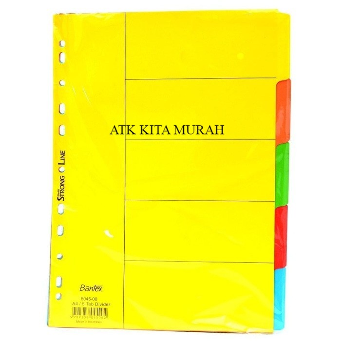 

Divider/ Pembatas Kertas A4 Bantex 5 Warna - 6045