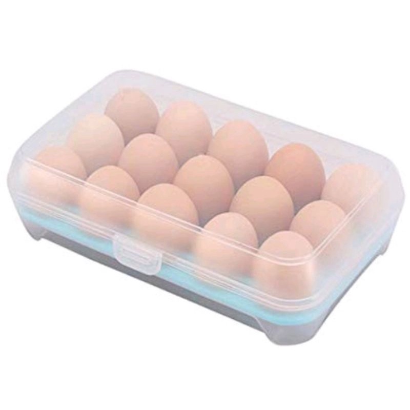 Kotak Penyimpanan Telur 15 Sekat Egg Box Storage Organizer Telur Wadah Penyimpanan Telor Susun Anti Pecah Murah Import