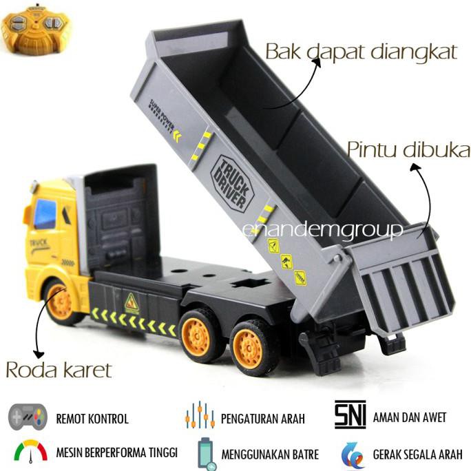 DISKON HARGA Mainan Mobil Remot Kontrol RC Dump Truk Max - Ban 6 AP158