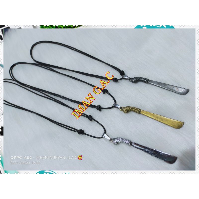 Kalung golok tali import korea/aksesories kalung peria