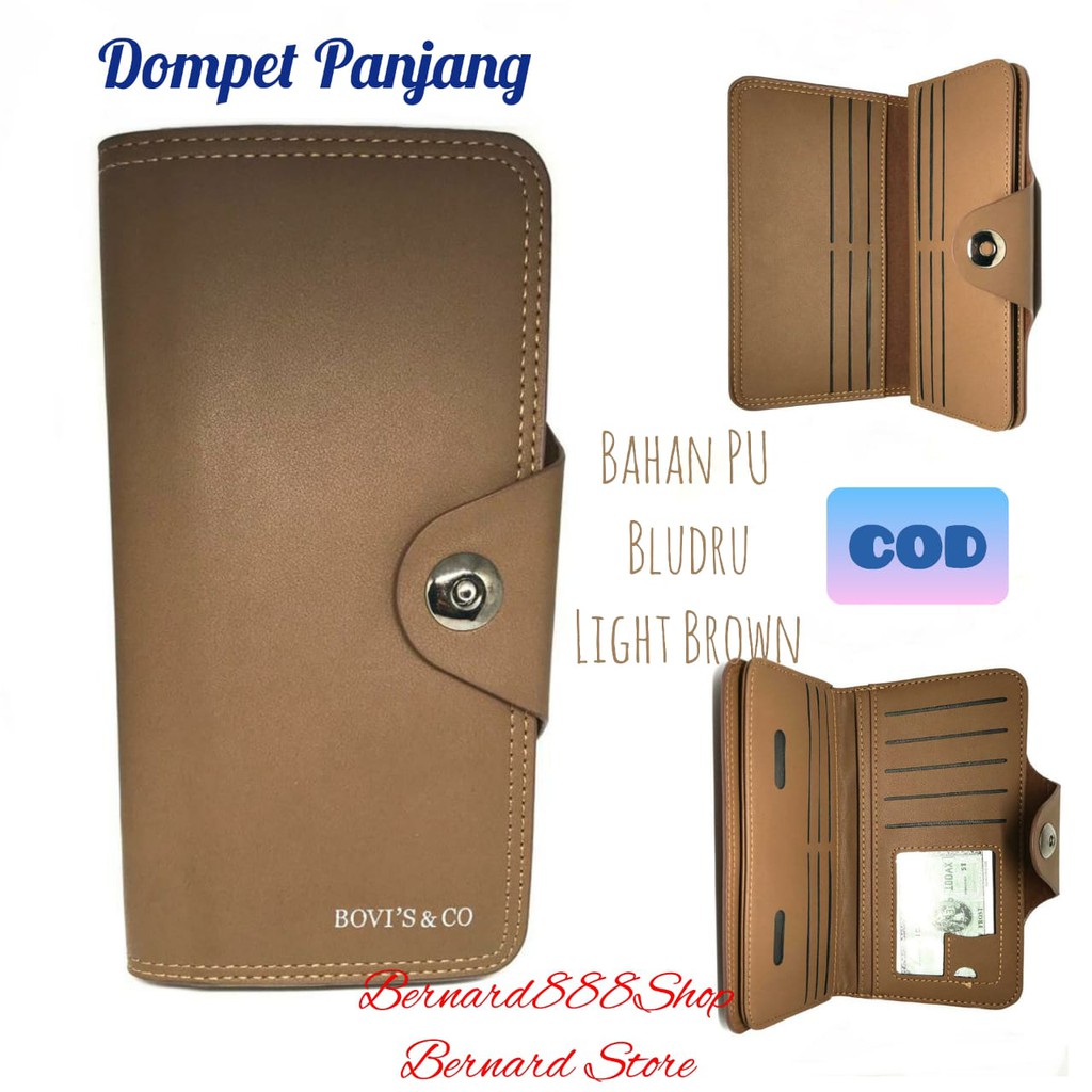 Dompet Pria Dompet Laki2 Dompet Panjang Kancing Magnit Bahan PU Leather Brudu