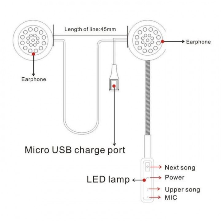 Bluetooth Headset Helm Motor Wireless Variasi Intercom Speaker Mic Helm