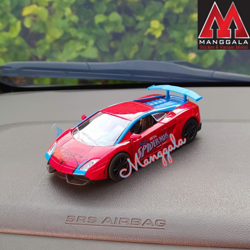 Pajangan Miniatur Diecast Mainan Mobil Mobilan Lamborghini Spiderman