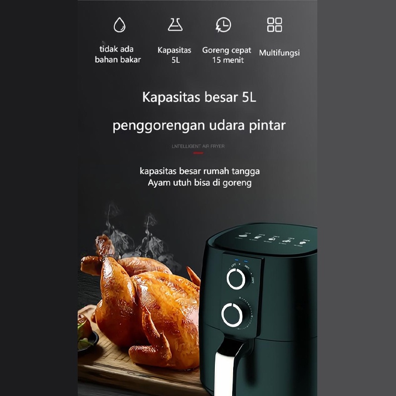 Kaisa Villa Air fryer Low Watt  Penggorengan tanpa Minyak