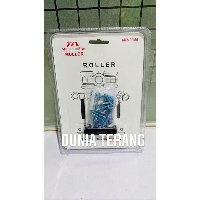 Roda Rel Pintu MULLER MR-0345 lengkap skrup - Roller MUBEO ADLLER