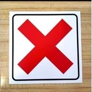 

Stiker Vinyl X larangan rambu K3 15x15cm