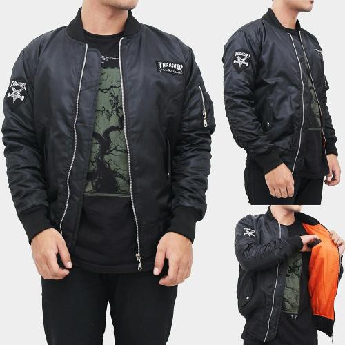 Jaket Bomber Thrasher Waterproof Pria Premium / Jaket Bomber Thrasher