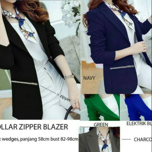 jas wanita / zipper blazer/ jas kantor / baju kantor / jas