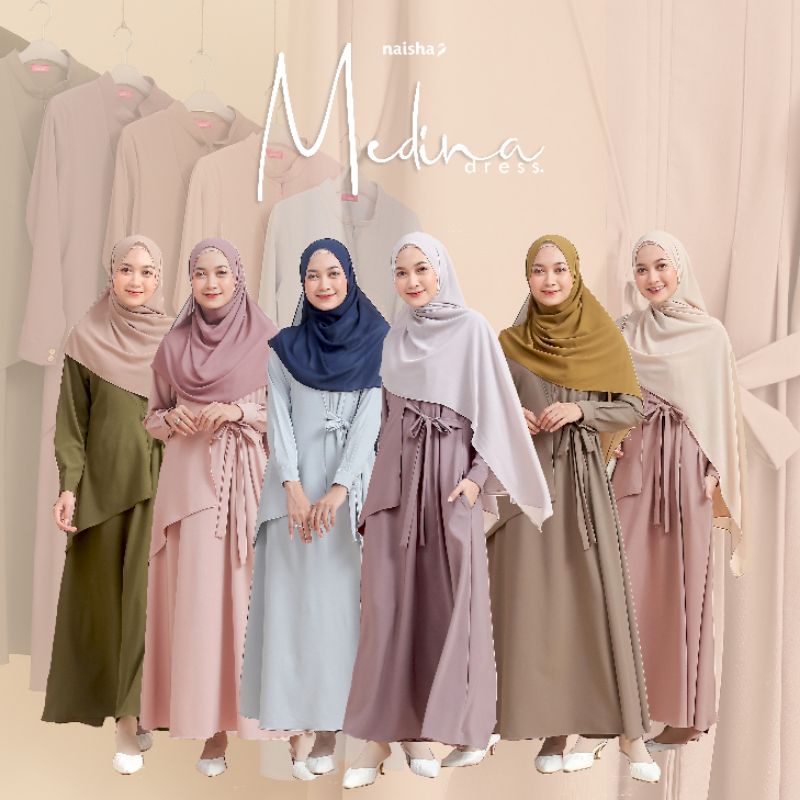 MEDINA DRESS BY NAISA/GAMIS BUSUI/DRESS SYAR'I/GAMIS MUSLIMAH/NAISA/TERLARIS/Bahan beauty stretch