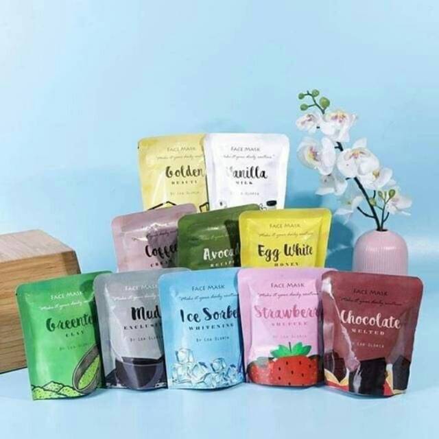 50 Gram Masker Wajah by Lea Gloria - Masker Bubuk Organik &Non Organik - Ice Sorbet