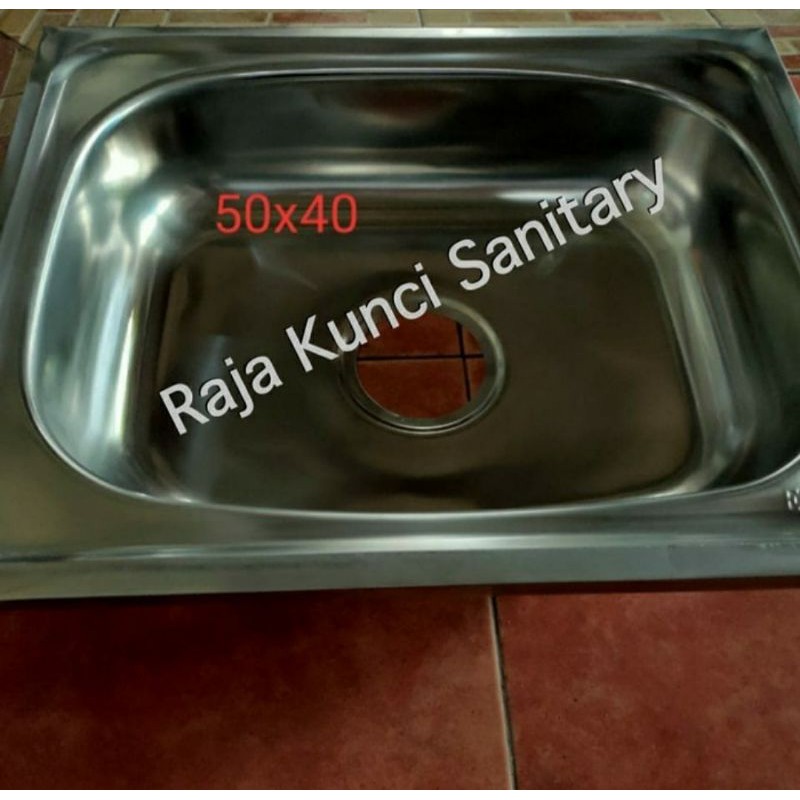 Kitchen Sink Kotak Stainless 50x40cm/Bak Cuci Piring Stainless/Sink Kotak(GOJEK/GRAB)