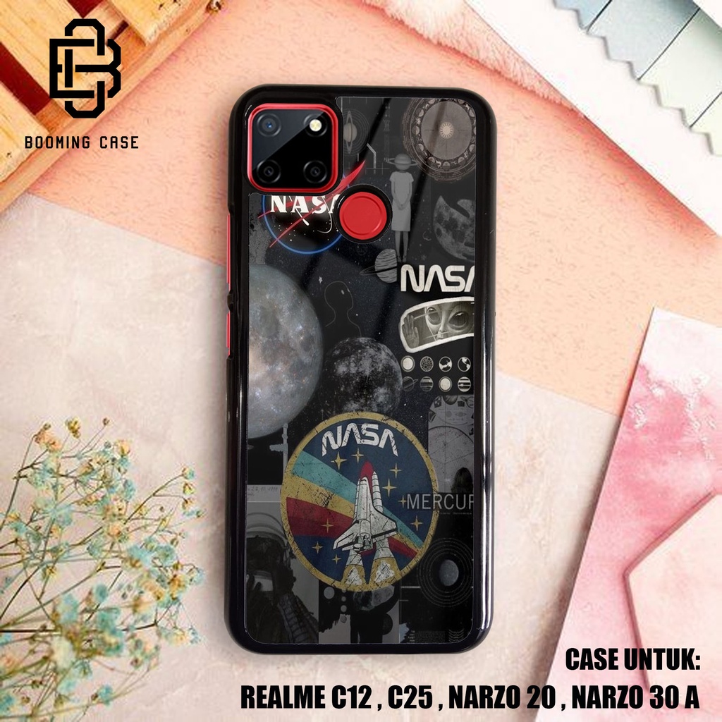 Casing Realme C12 C25 NARZO 20 NARZO 30A Case Kilau Motif NASA