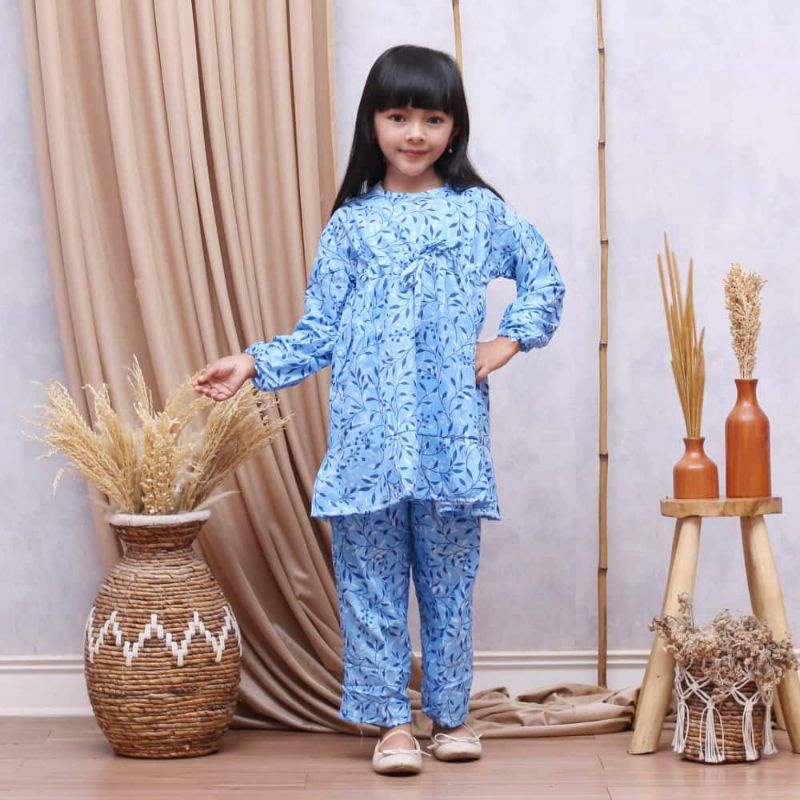 SETELAN ANAK MUSLIM 3-4th,  5-6th(SERUT) setelan anak perempuan setelan panjang cewek rayon lembut harian busana muslimah kekinian harian viral terbaru murah-2