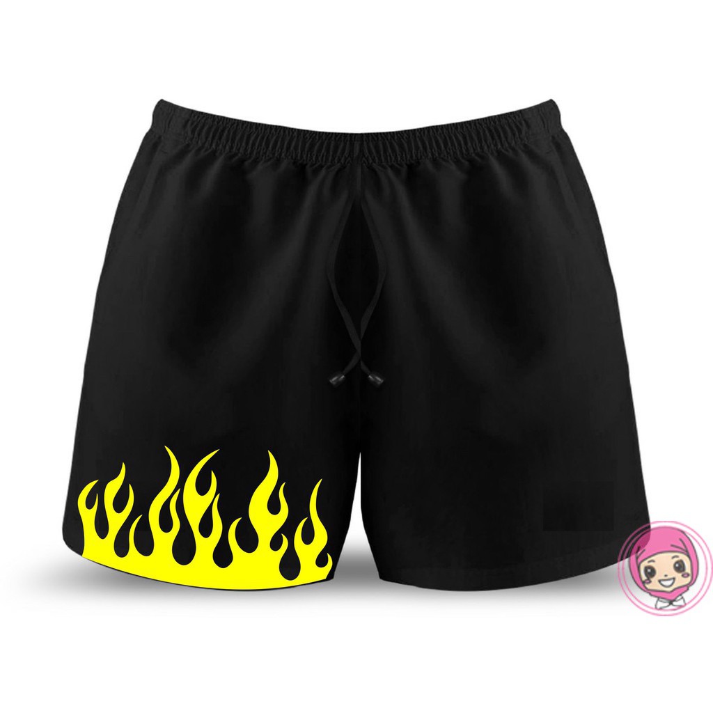 Terbaru Celana Pendek Fire / Hot Pants Black White Fire