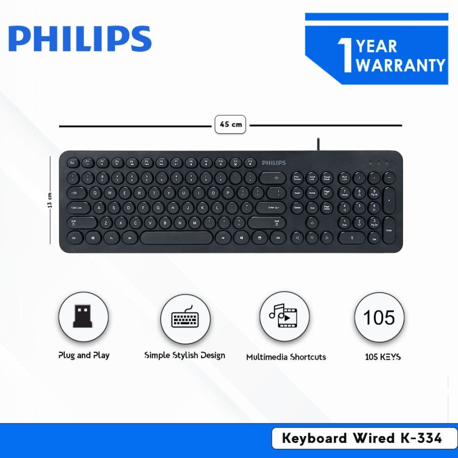 Philips K334 Keyboard Wired USB K-334