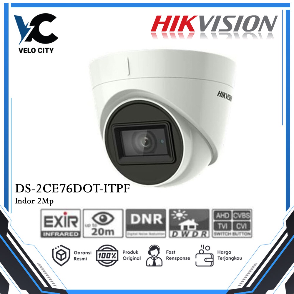 CCTV Hikvision Indoor 2MP DS-2CE76D0T-ITPF Hik Vision DS-2CE76D0T-ITPF - Garansi 2th