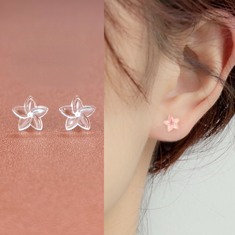 Anting Tusuk Bahan Plastik Resin Transparan Anti Blocking