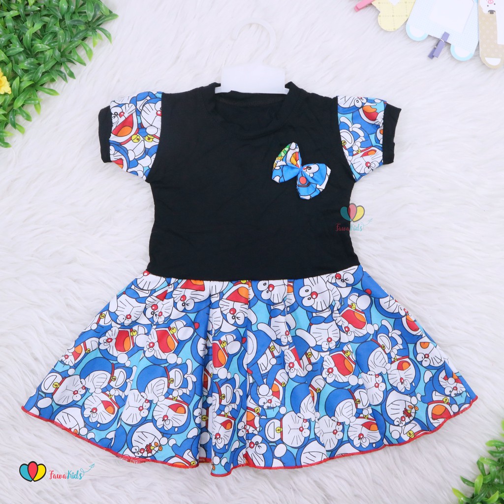 Dress Karin Uk 1-2 Tahun / Baju Anak Perempuan Dres Lengan Murah Pesta / Gaun Pesta Import Karakter