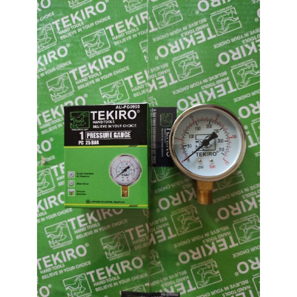 TEKIRO PRESSURE GAUGE 25BAR PENGUKUR TEKANAN ANGIN 25BAR MANOMETER