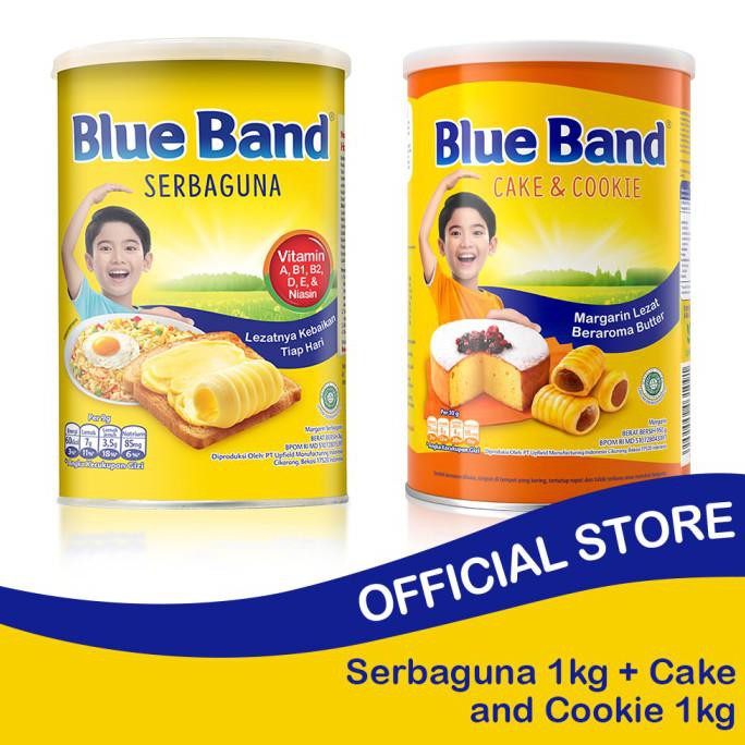 

Blue Band Serbaguna Margarine 1kg + Cake and Cookie Margarine 1kg