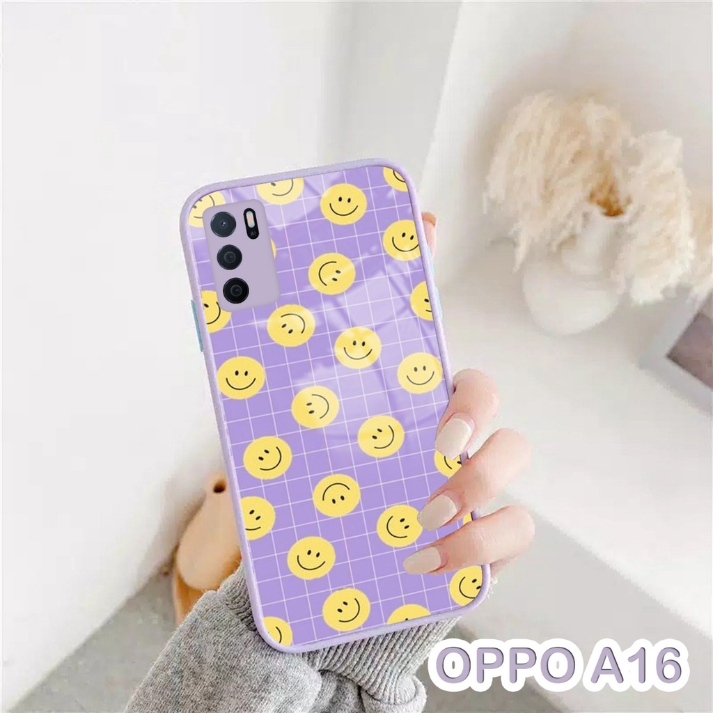 Softcase Glass Kaca Warna Lilac/Ungu OPPO A16 Terlaris [FC07] Case Oppo A16 - Silicon Oppo A16 - Sof