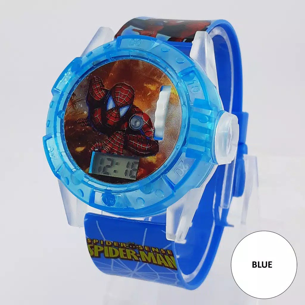 JAM TANGAN LED PROYEKTOR SPIDERMAN ANAK GROSIR TERMURAH