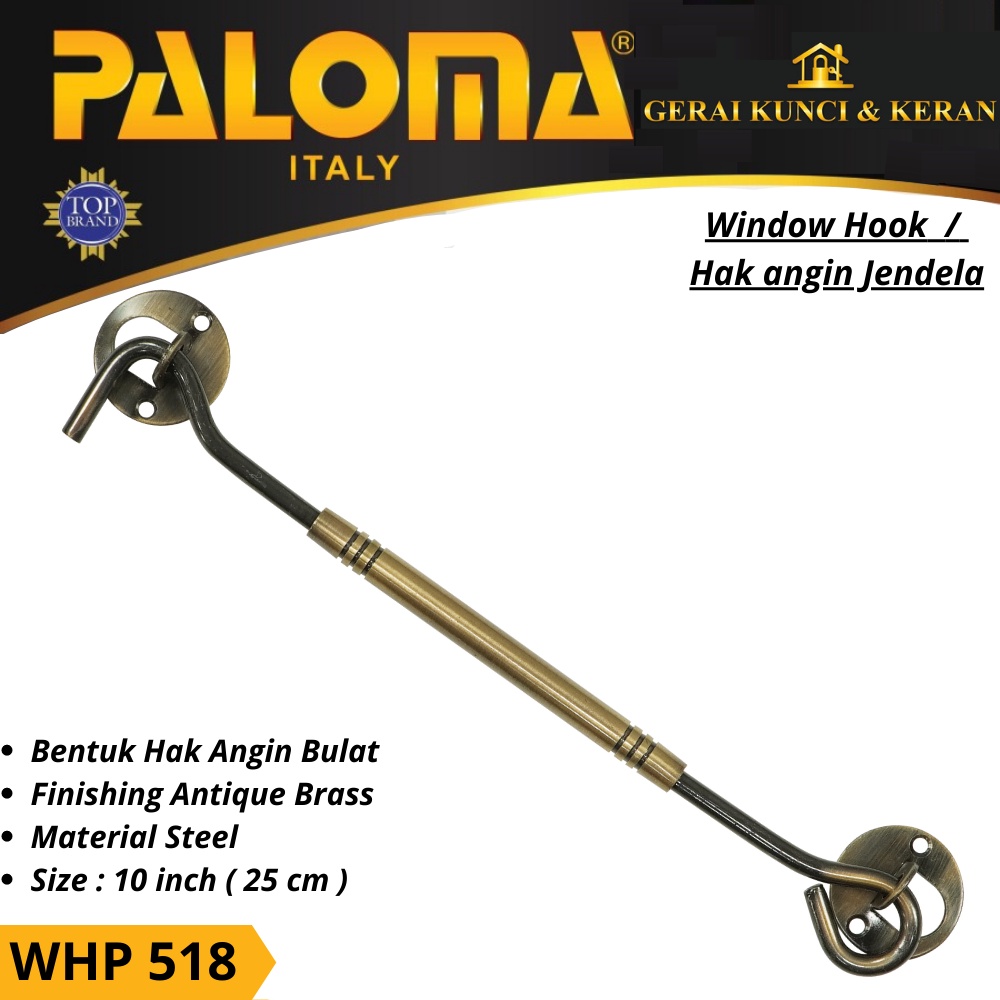 HAK ANGIN PENAHAN JENDELA WHP 518 STEEL 10&quot; INCH 25CM  AB WINDOW HOOK CANTOLAN