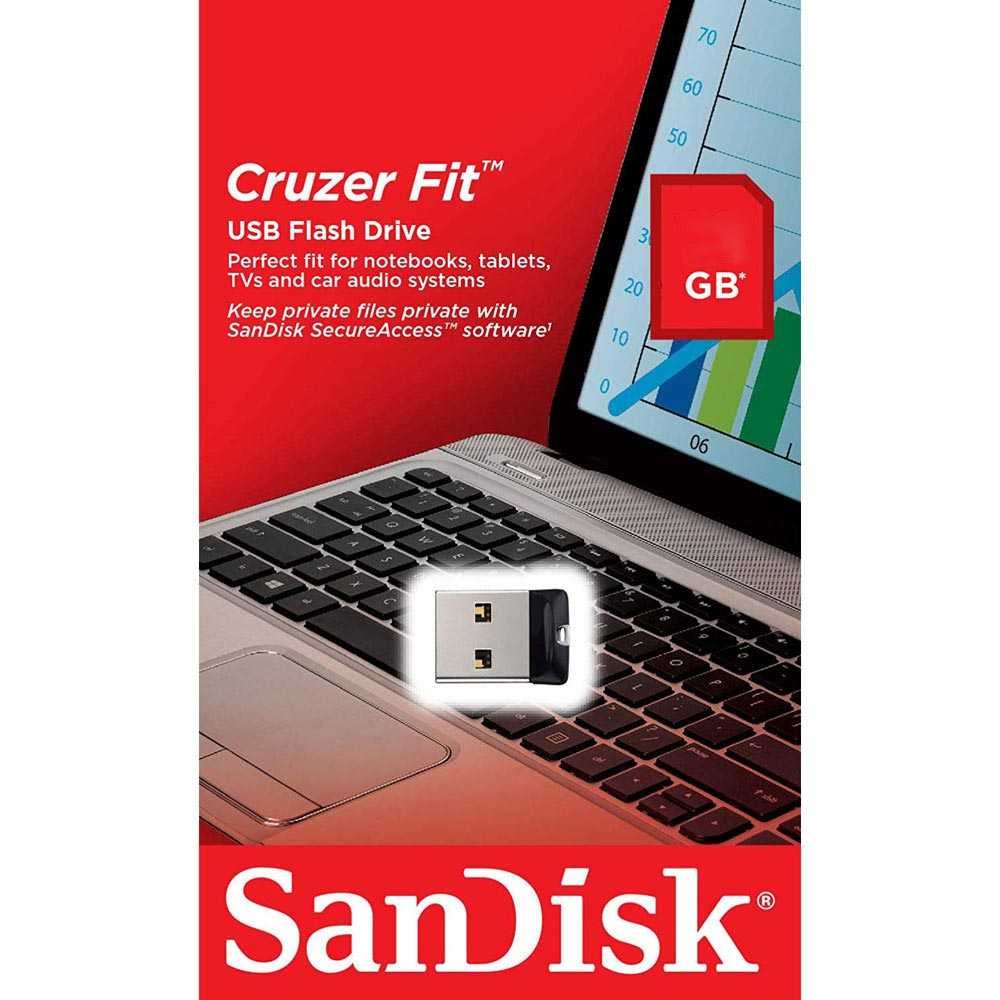 SanDisk Cruzer SC 02 Fit USB Flash Drive Desain Stylish Kapasitas Besar Ringan Transfer Data Cepat