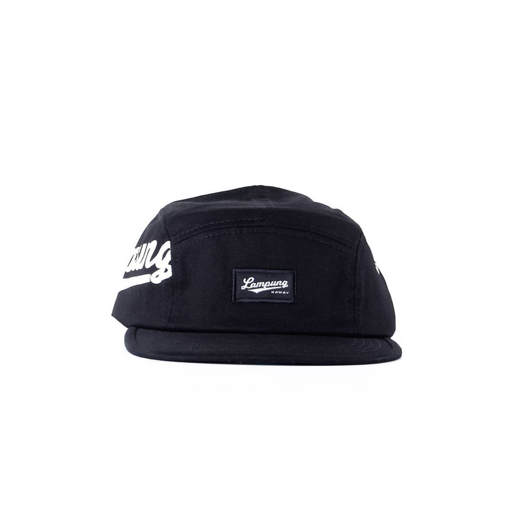 TOPI 5 PANEL PRIA WANITA - KAWAY LPG 5 HAT BLACK