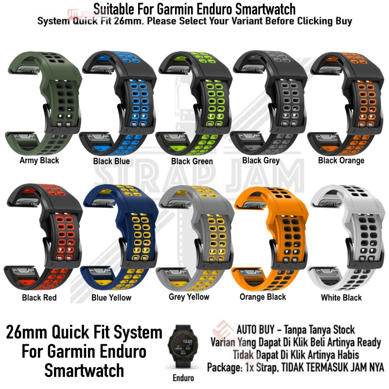 TRD Strap Garmin Enduro 51mm - Tali Jam Pria Quick Fit 26mm Silikon Rubber Sporty