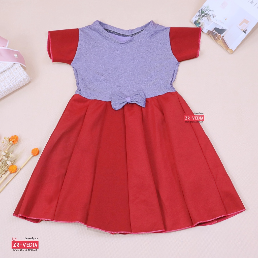 Dress Rossa LENGAN uk 5-6 Tahun / Dres Balita Anak Perempuan Cewek Baju Murah Casual Lucu Import