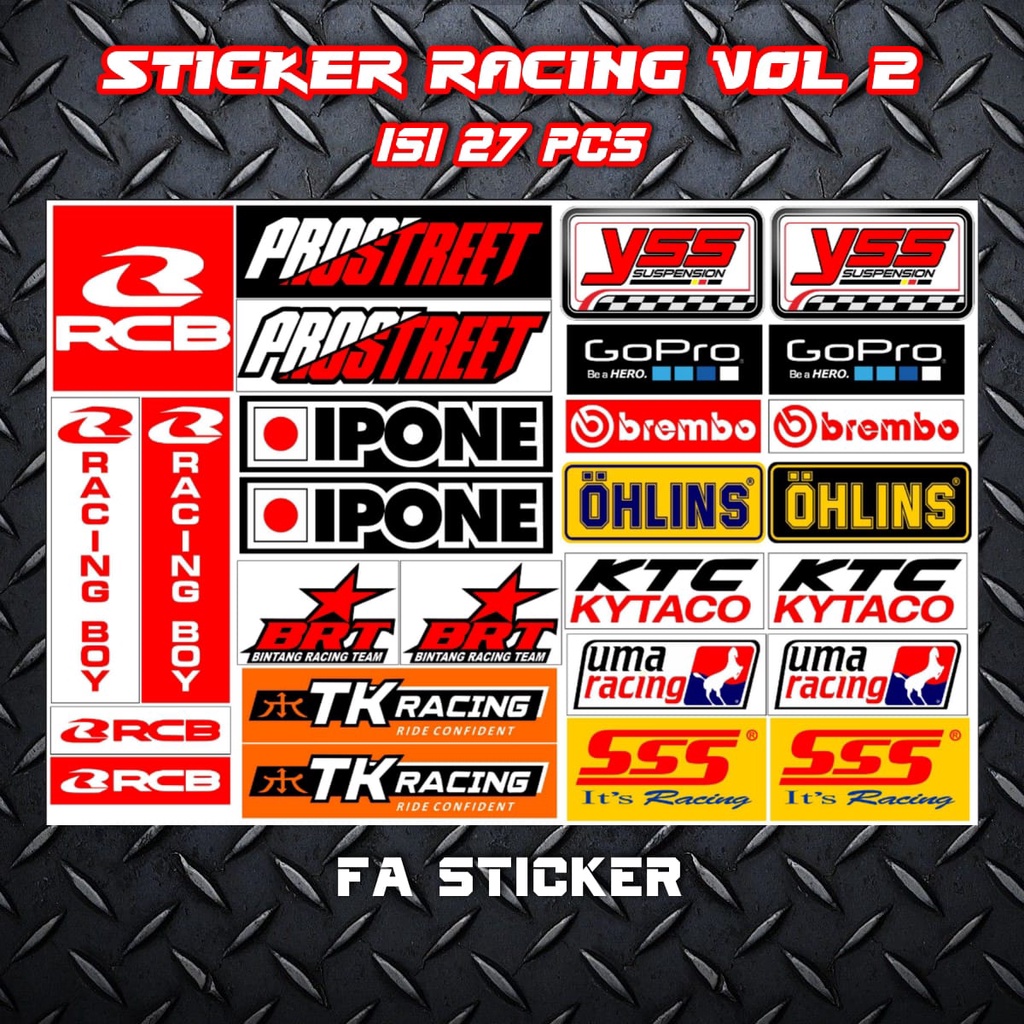 Stiker Racing Pack Sticker Racing Hologram Stiker Sponsor Stiker Helm Stiker Motor Sticker Motor Stiker Cuting Sticker Cutting Satuan Stiker Aesthetic Motor