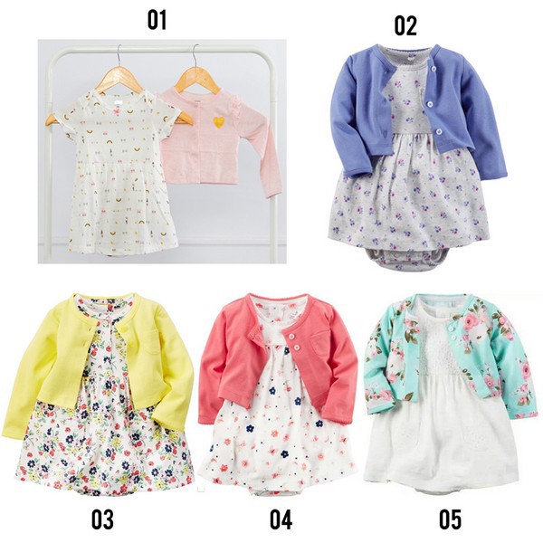 Carter Dress Bayi Bodysuit Plus Cardigan - Dress Bayi Perempuan C1037