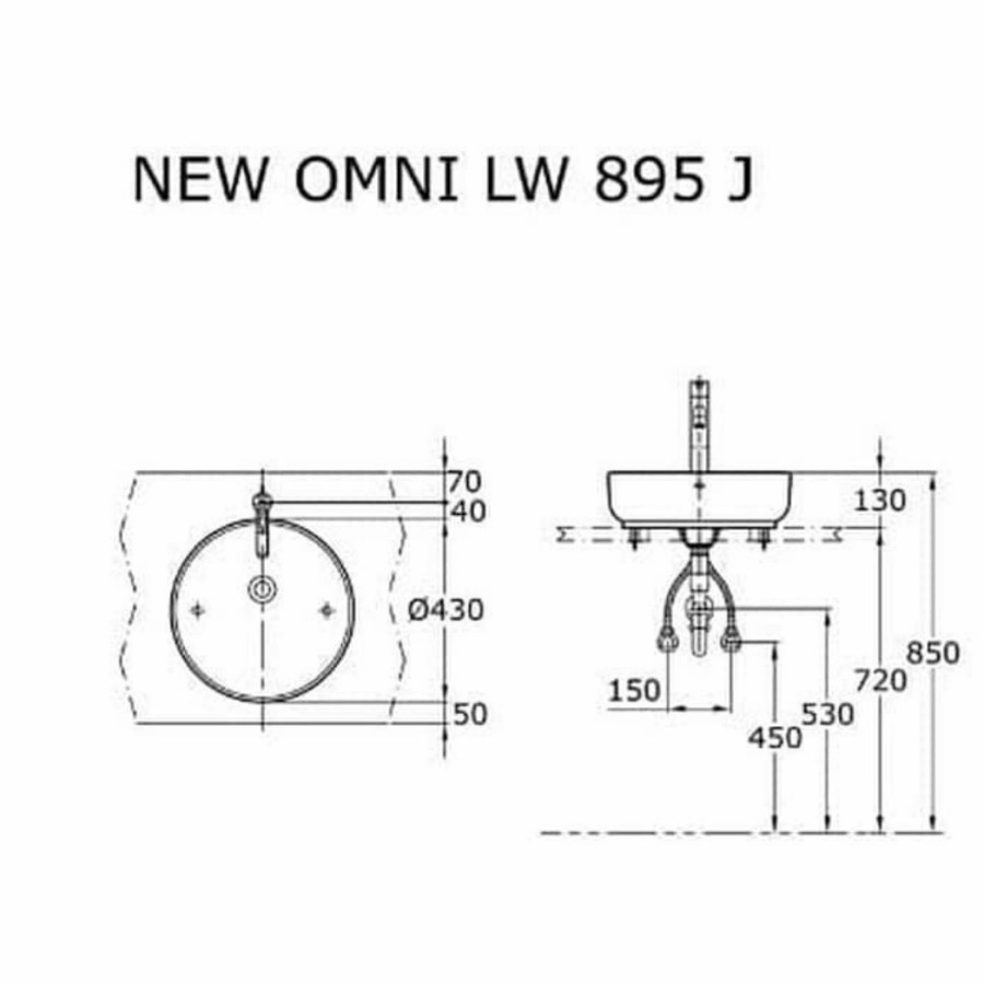 Wastafel Toto LW 895 J / Wastafel Toto LW 895 J Body Only