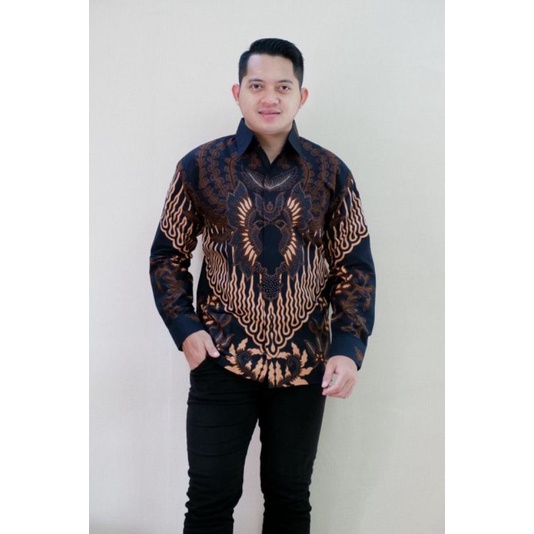 Atasan Batik Pria Lengan Panjang/Baju Kemeja Batik Pria Lengan Panjang Premium