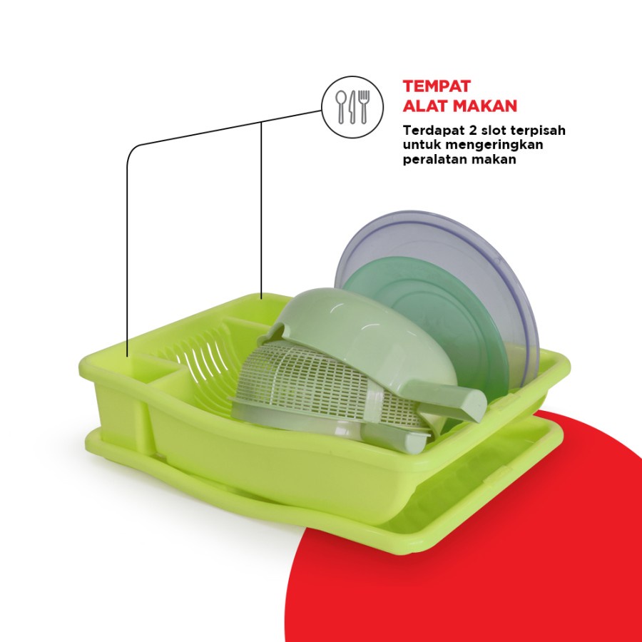 Maspion Rak Piring Plastik  Dish Drainer Tivoli Dish BK 138