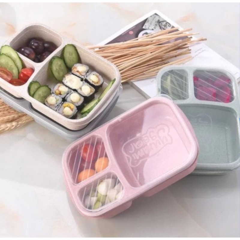 KOTAK MAKAN LUNCH BOX BEKAL NASI ANAK 3 SEKAT