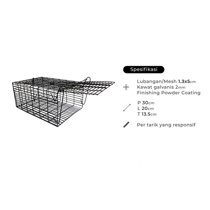 jebakan Tikus Coating Hitam Rat Single Trap Finishing Powder perangkap