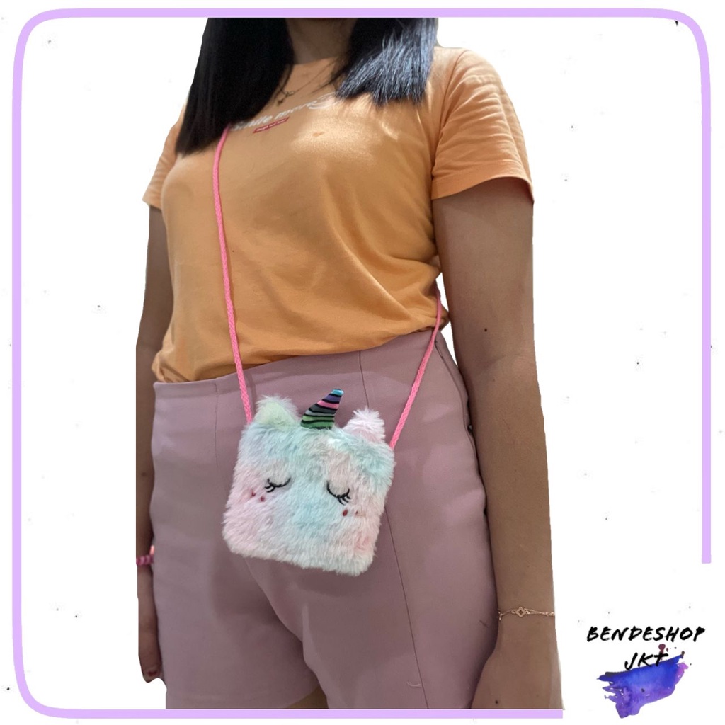 TAS SELEMPANG MINI UNICORN KUCING BULU 4D