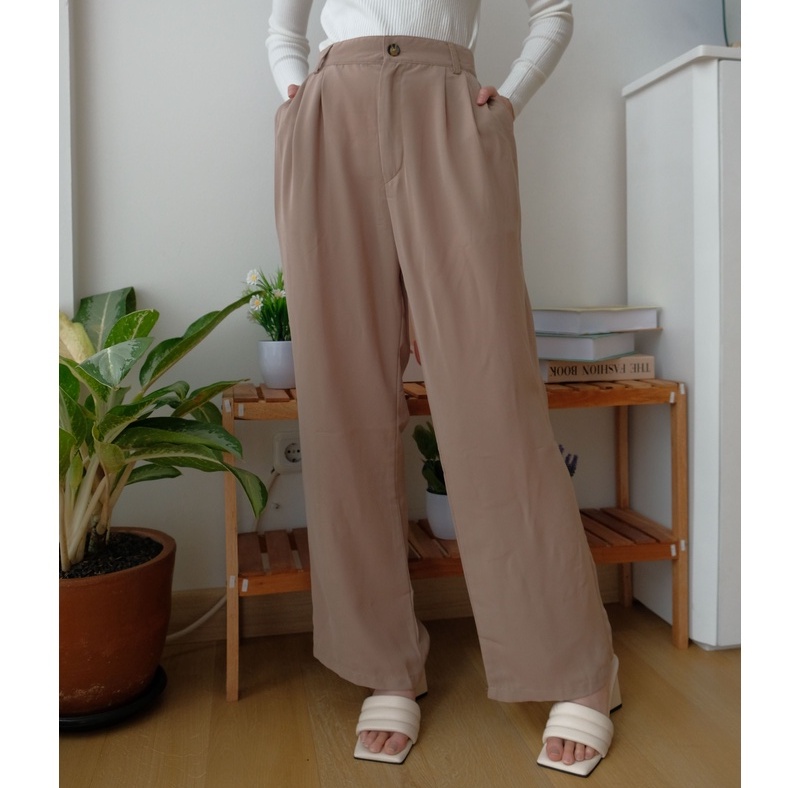 Derra Pants - Celana High Waist - Celana Panjang Kantor Wanita - Celana Korea Wanita - Celana Formal / Casual