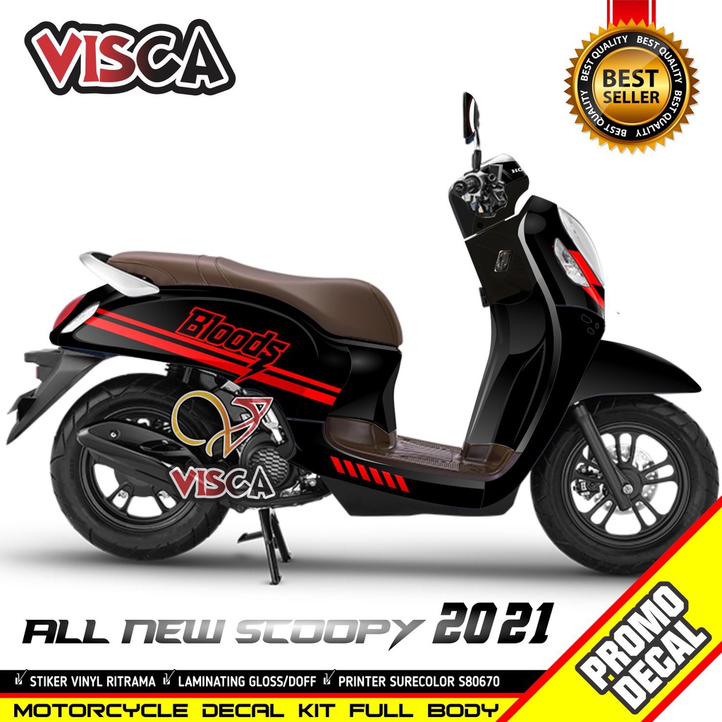 Decal sticker scoopy 2021 full body Stiker scoopy 2021 striping scoopy 2021 full bodu  bloods