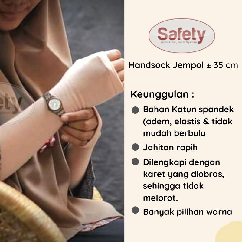 Handsock Jempol Manset Tangan Jempol Safety Fingerless Panjang ± 35 cm